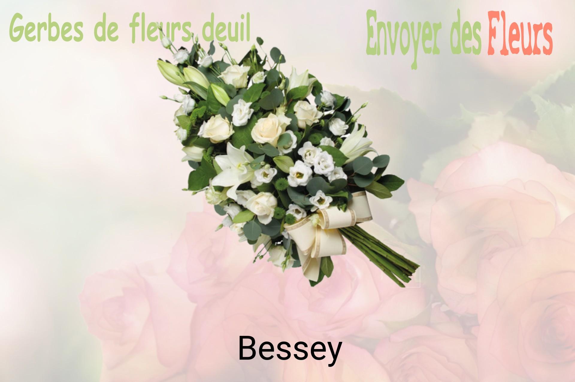 Gerbe de fleurs de deuil livrée à Bessey